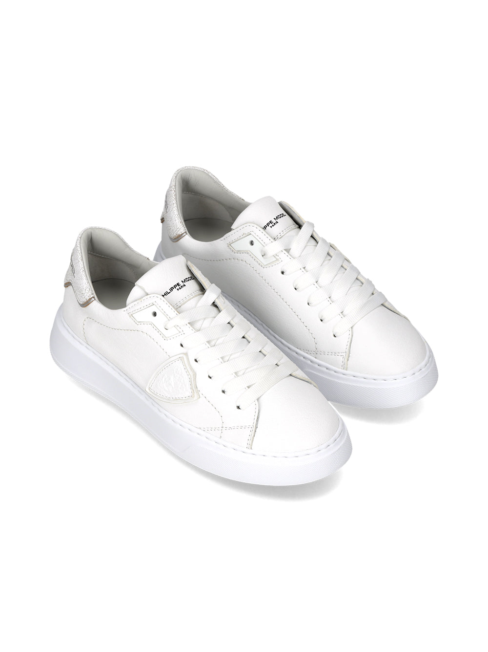 Philippe Model Sneaker Temple Low VEAU CRAKLE BLANC