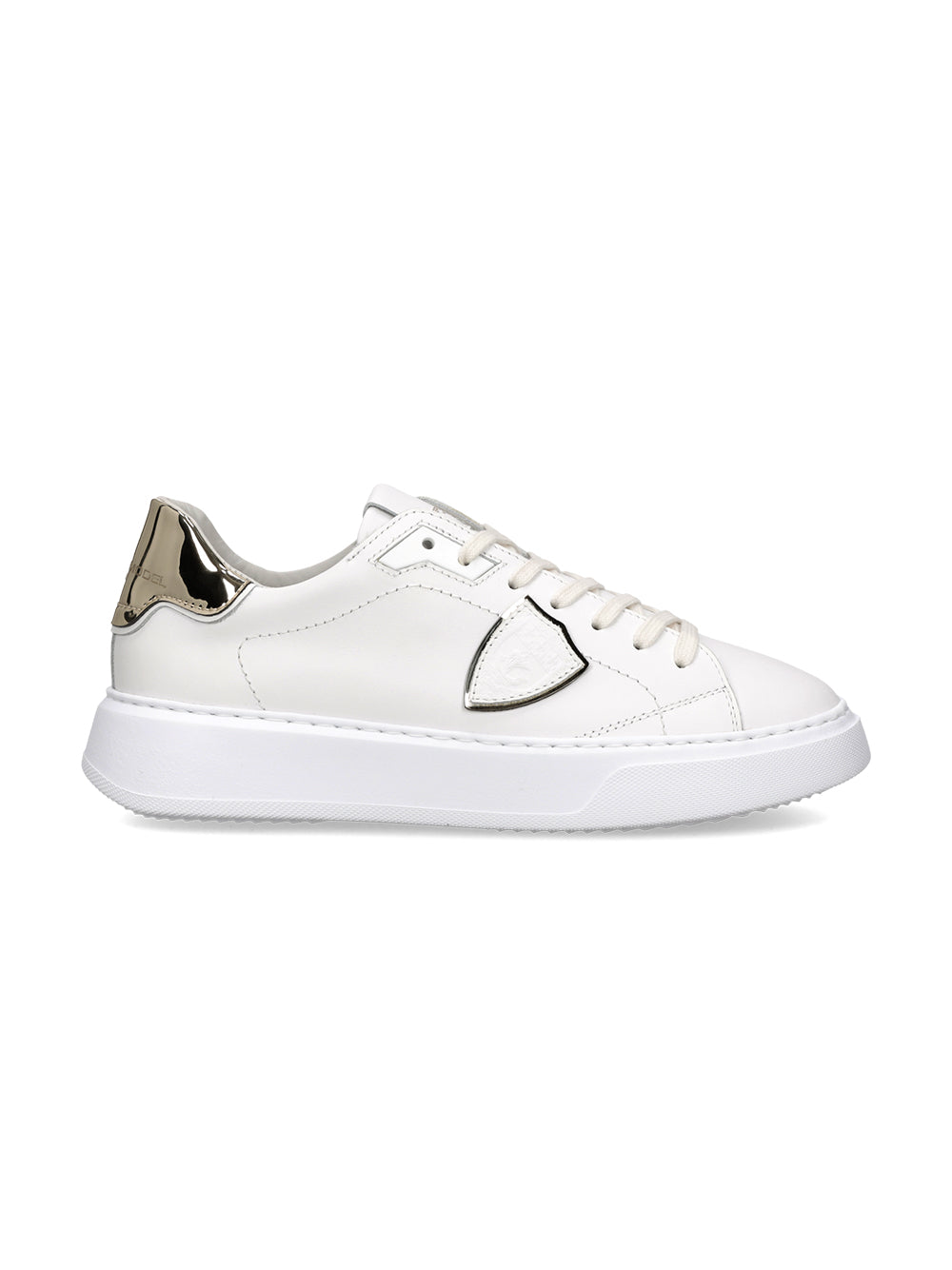 Philippe Model Sneaker Temple Low VEAU METAL BLANC