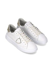 Philippe Model Sneaker Temple Low VEAU METAL BLANC