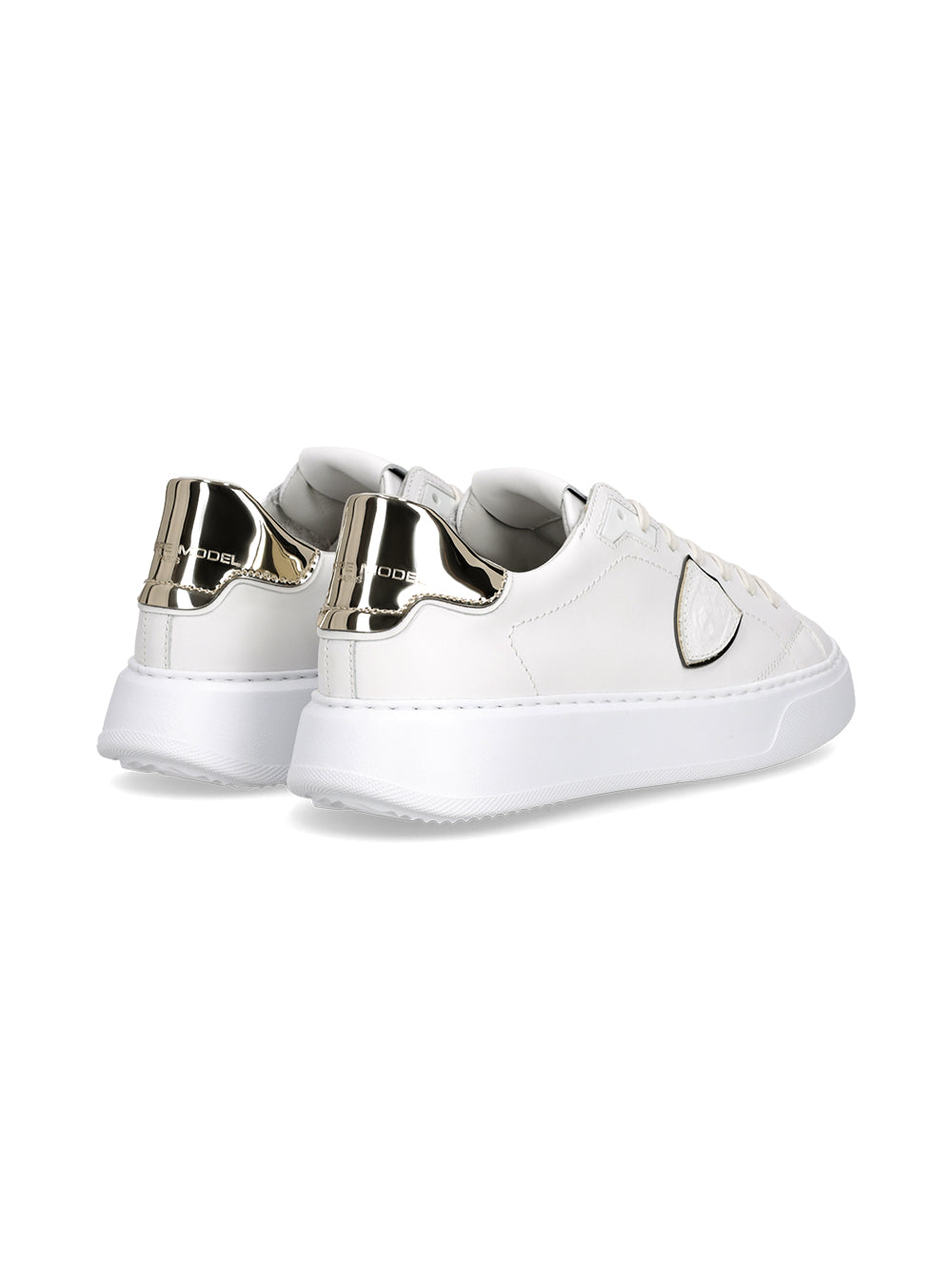 Philippe Model Sneaker Temple Low VEAU METAL BLANC