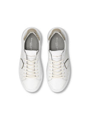 Philippe Model Sneaker Temple Low VEAU METAL BLANC
