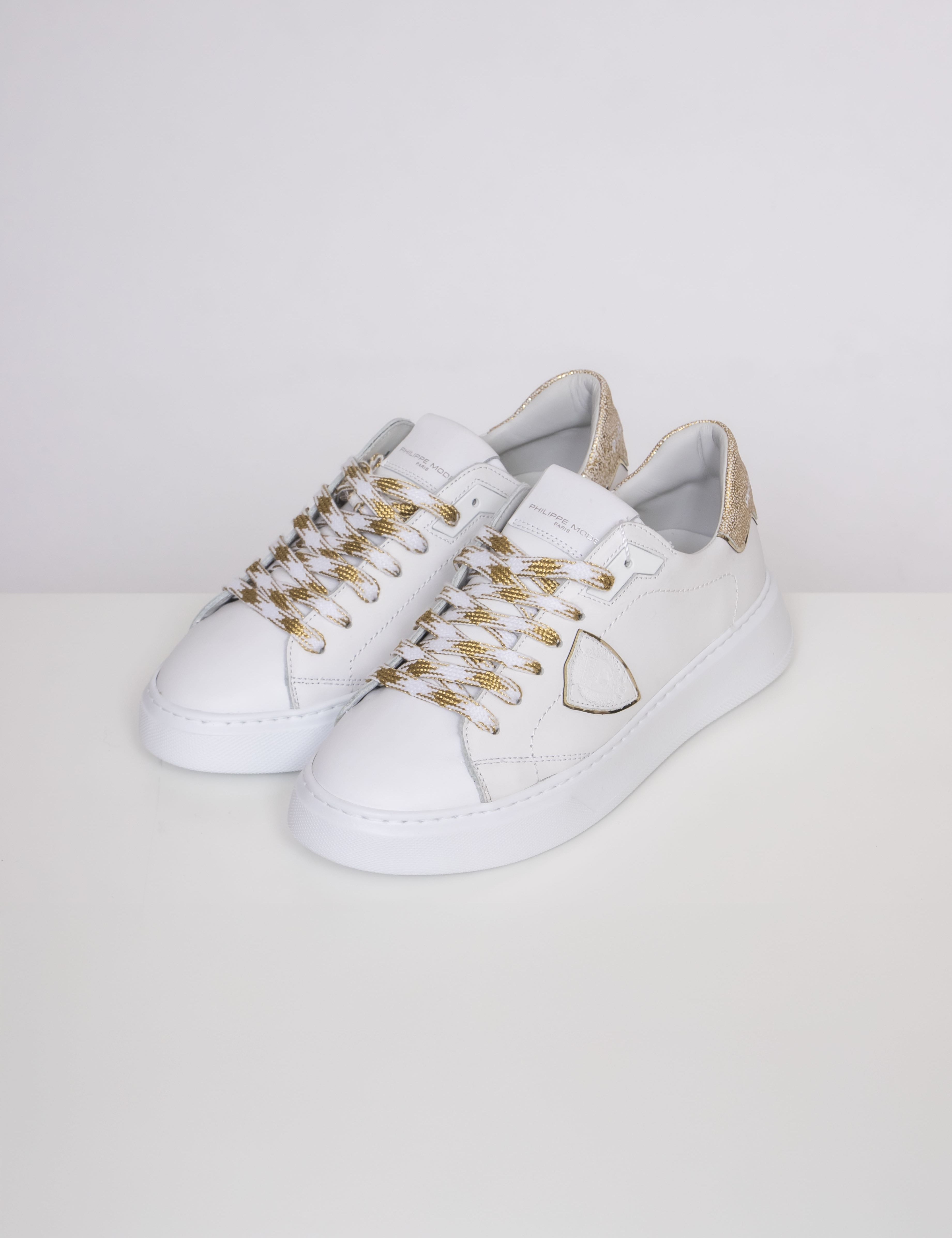 Philippe Model Sneaker Temple Low Woman VG12 GLITTER BLANC