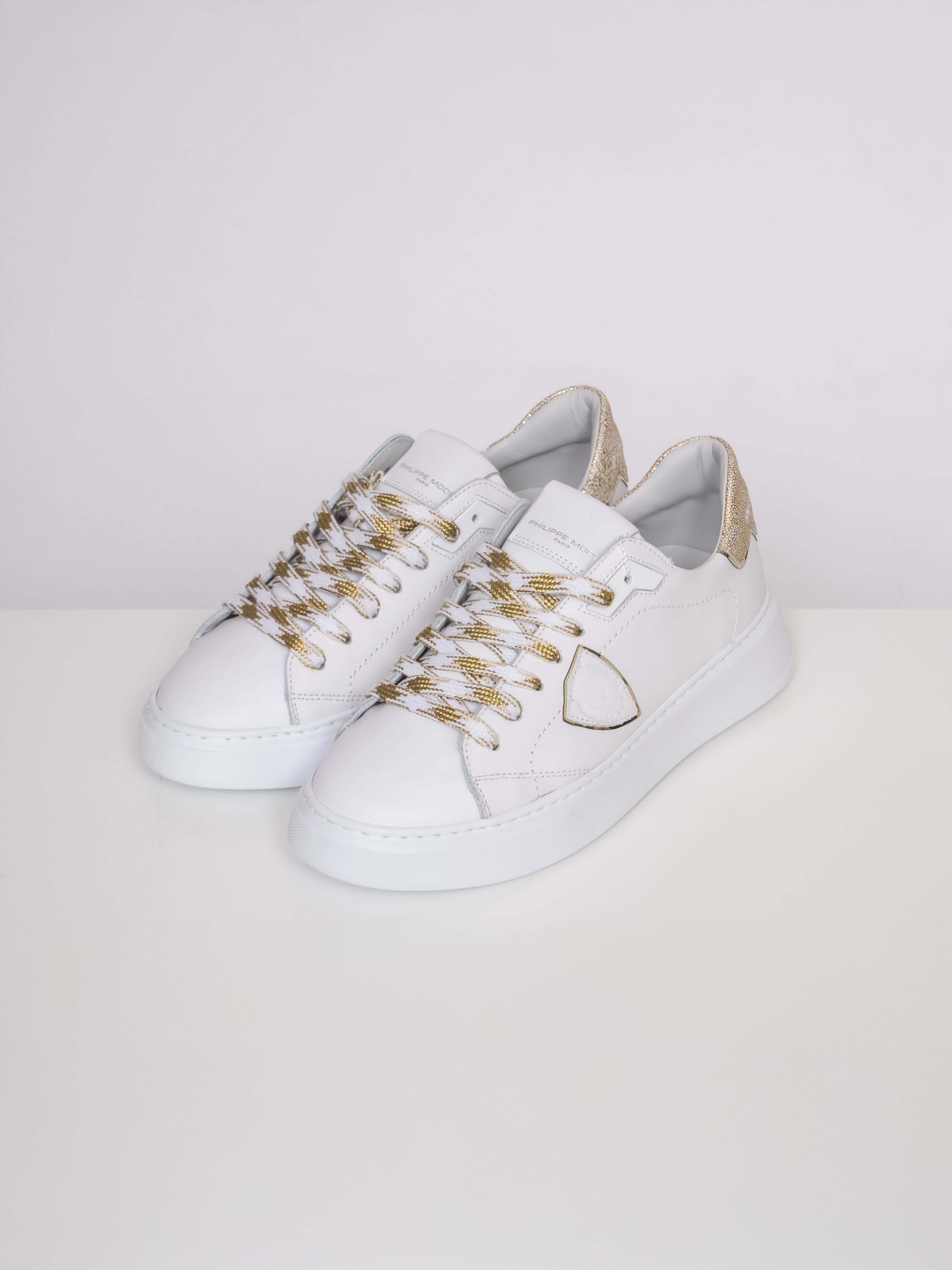 Philippe Model Sneaker Temple Low Woman VG12 GLITTER BLANC