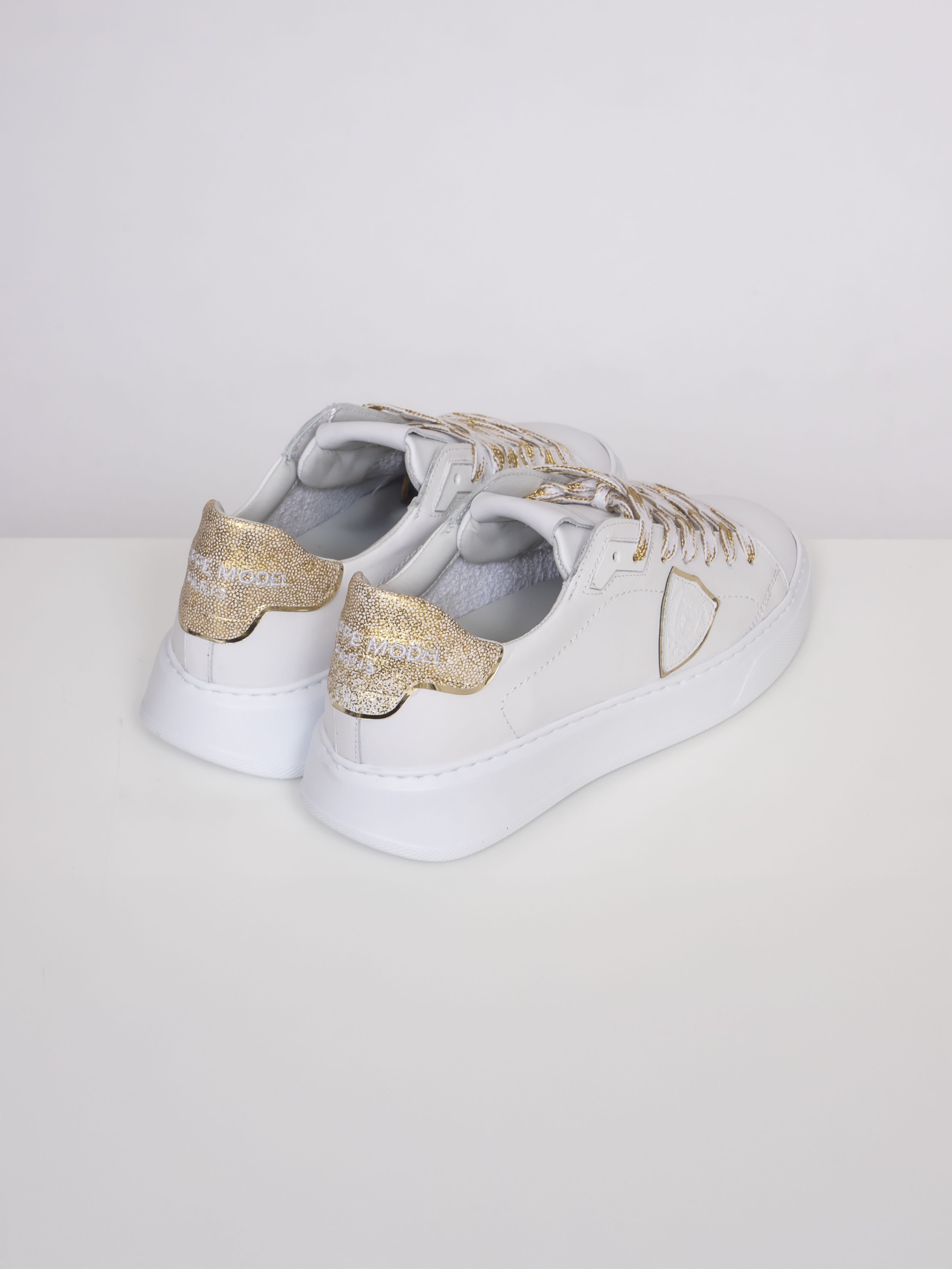 Philippe Model Sneaker Temple Low Woman VG12 GLITTER BLANC