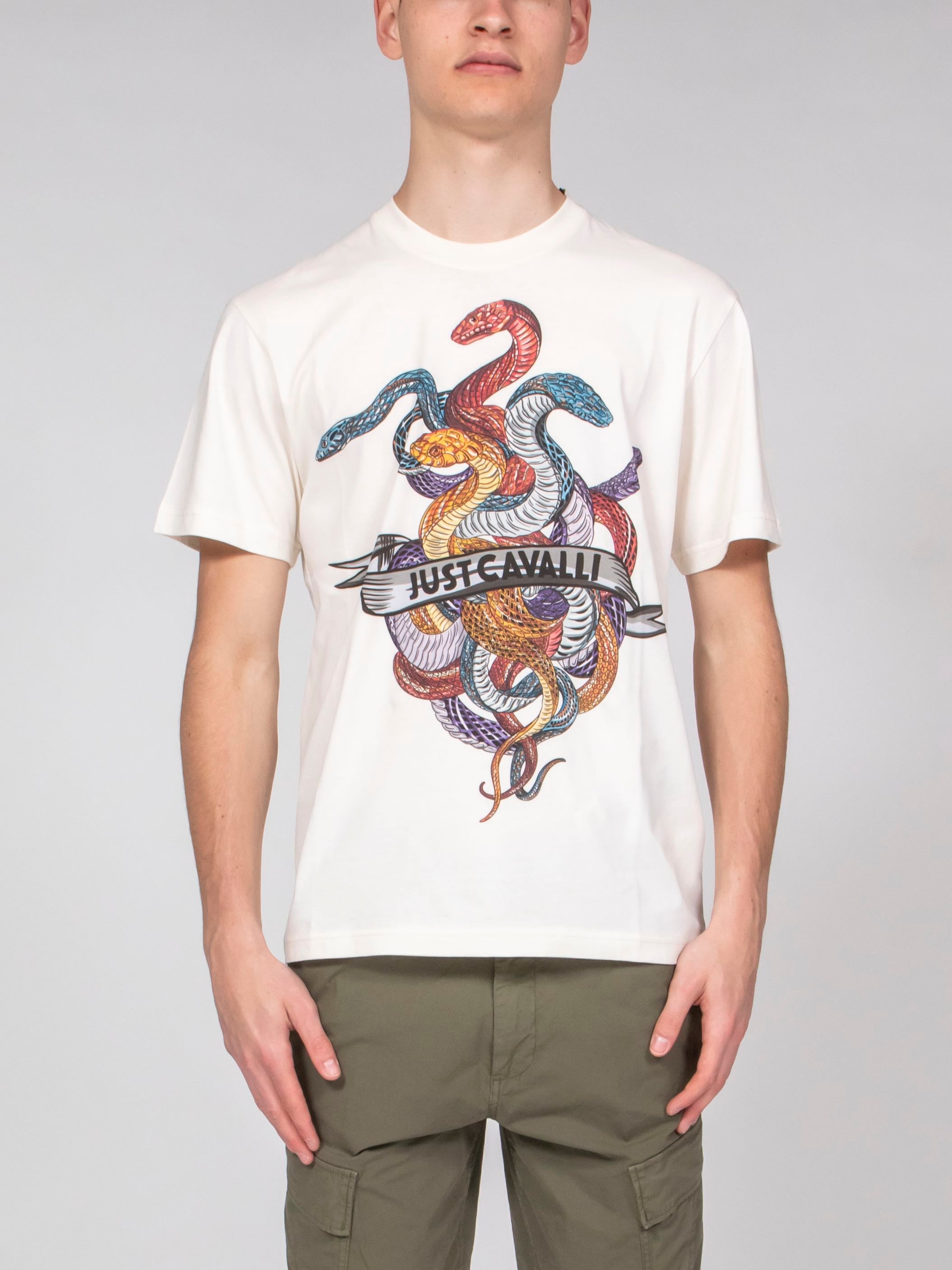 Just Cavalli T-shirt con Stampa 004 OFF WHITE