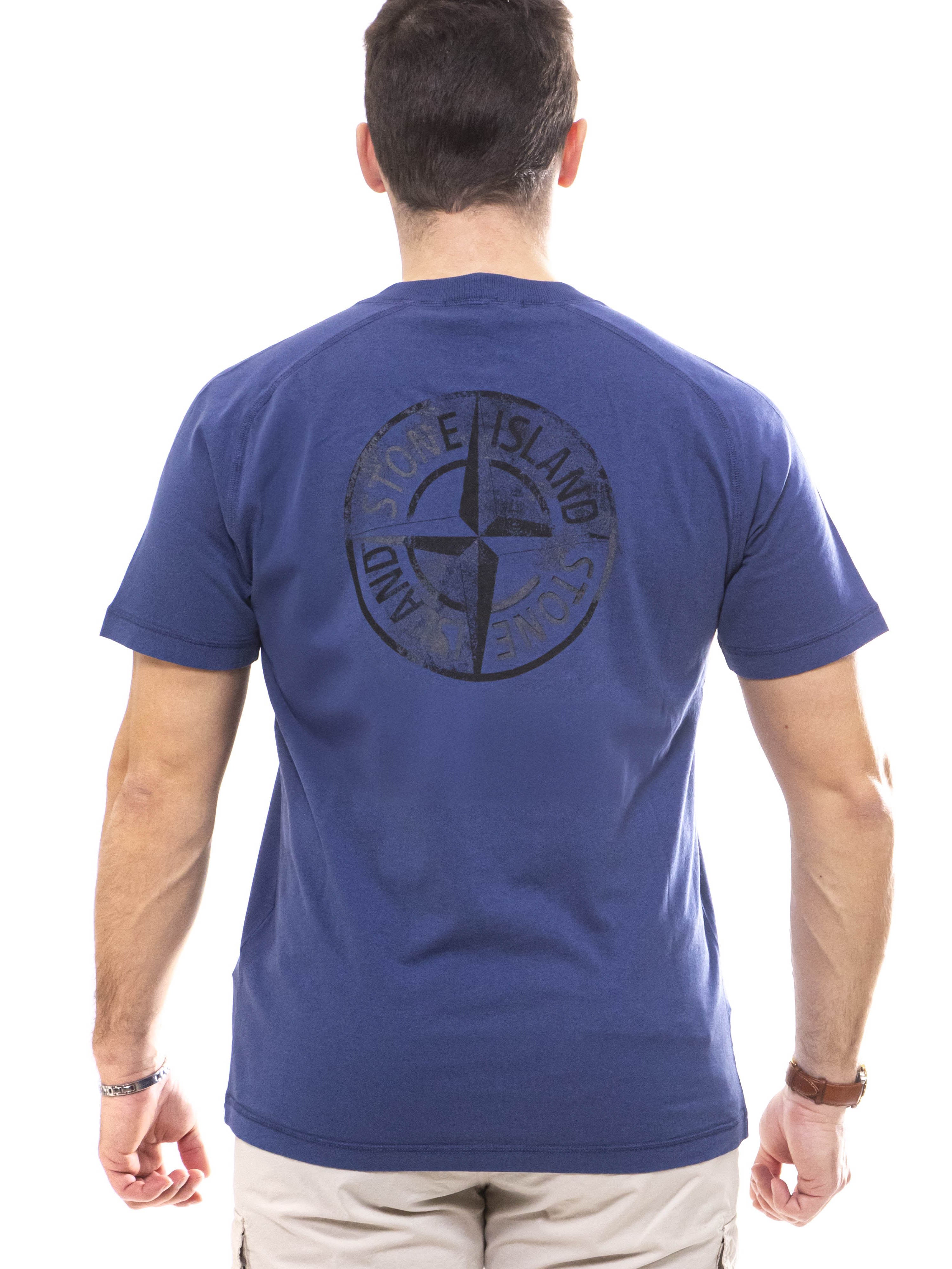 Stone Island T-shirt con Stampa V0028 BLU MARINE