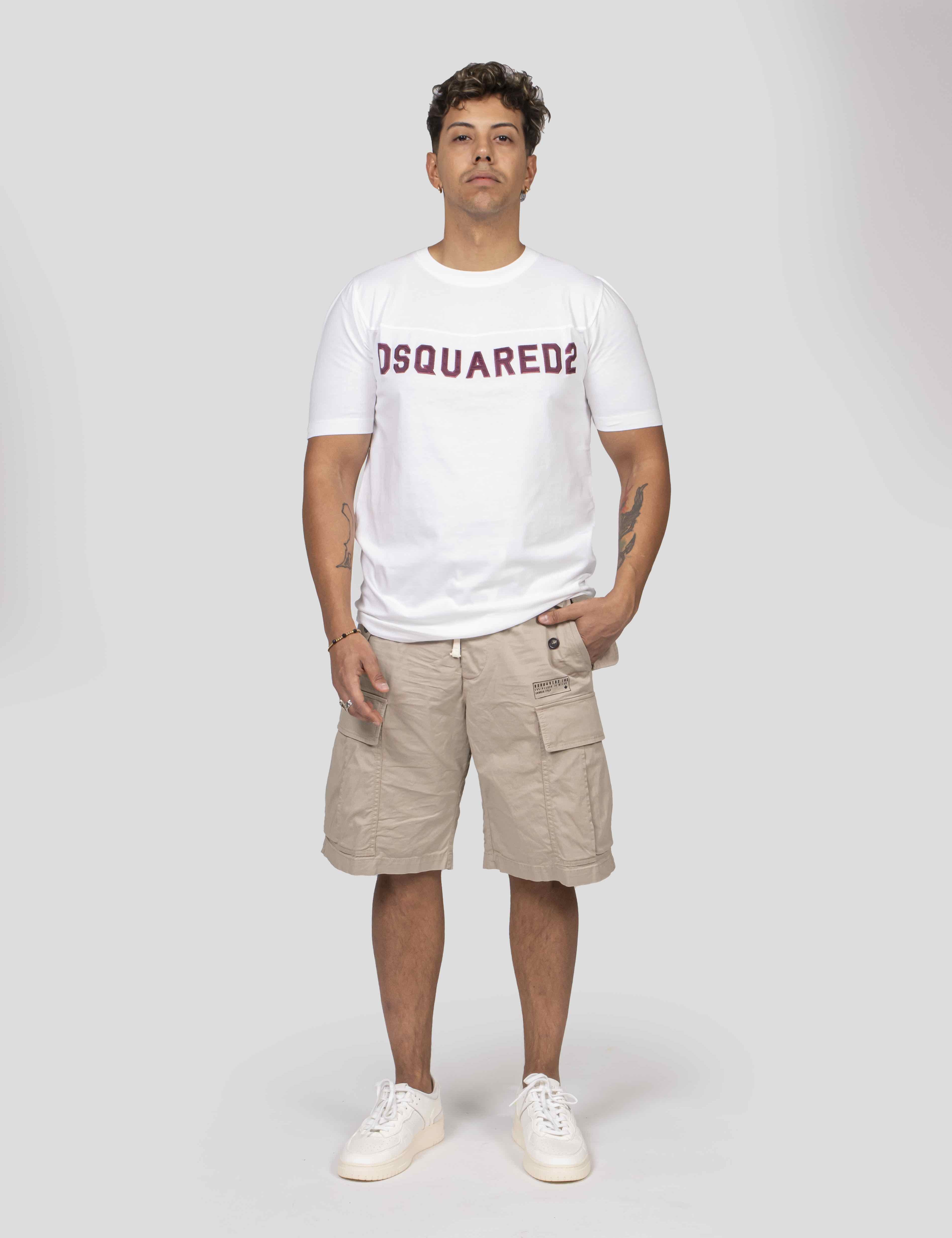 Dsquared2 T-shirt Cool Football Fit 100 WHITE