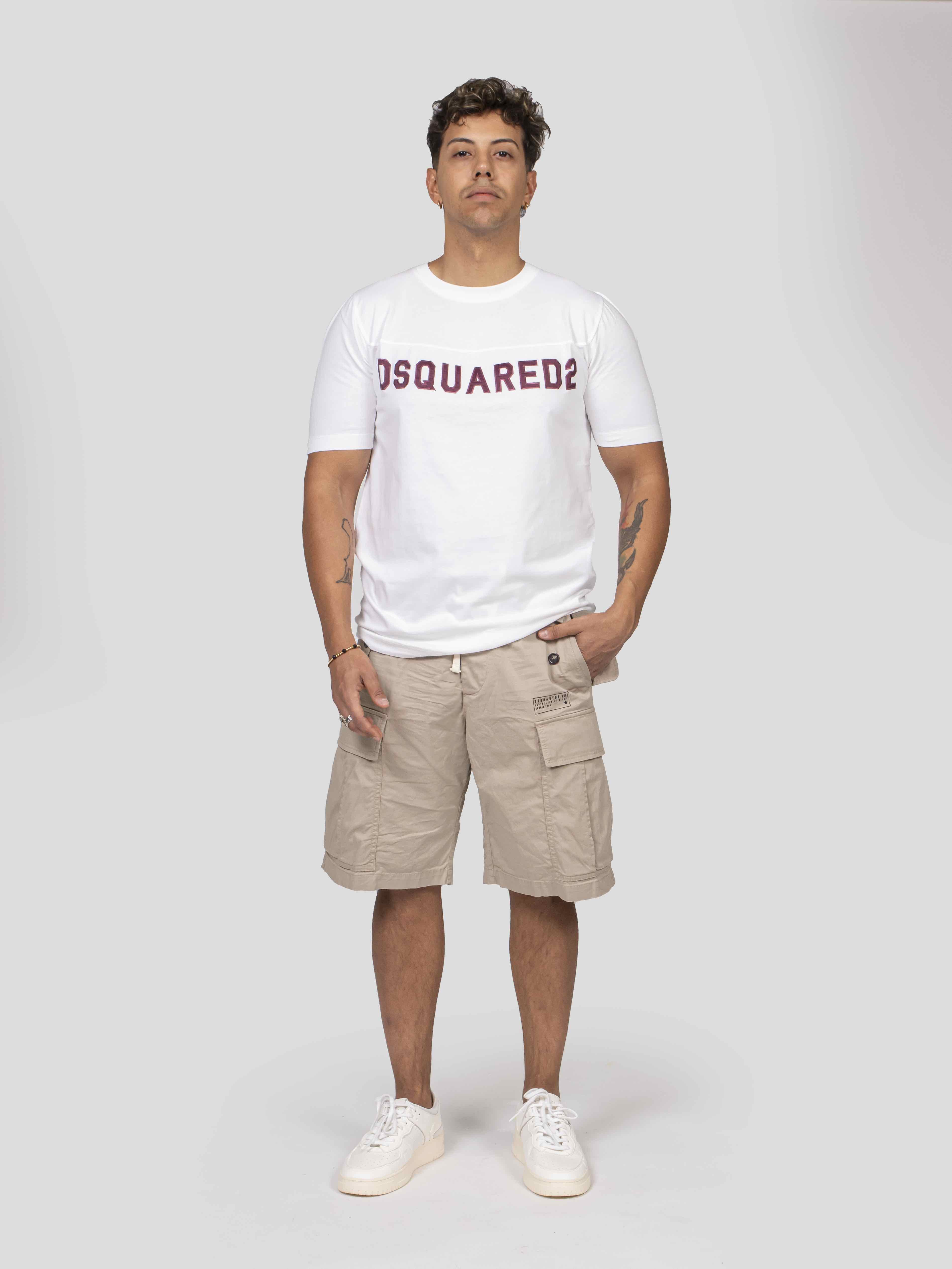 Dsquared2 T-shirt Cool Football Fit 100 WHITE