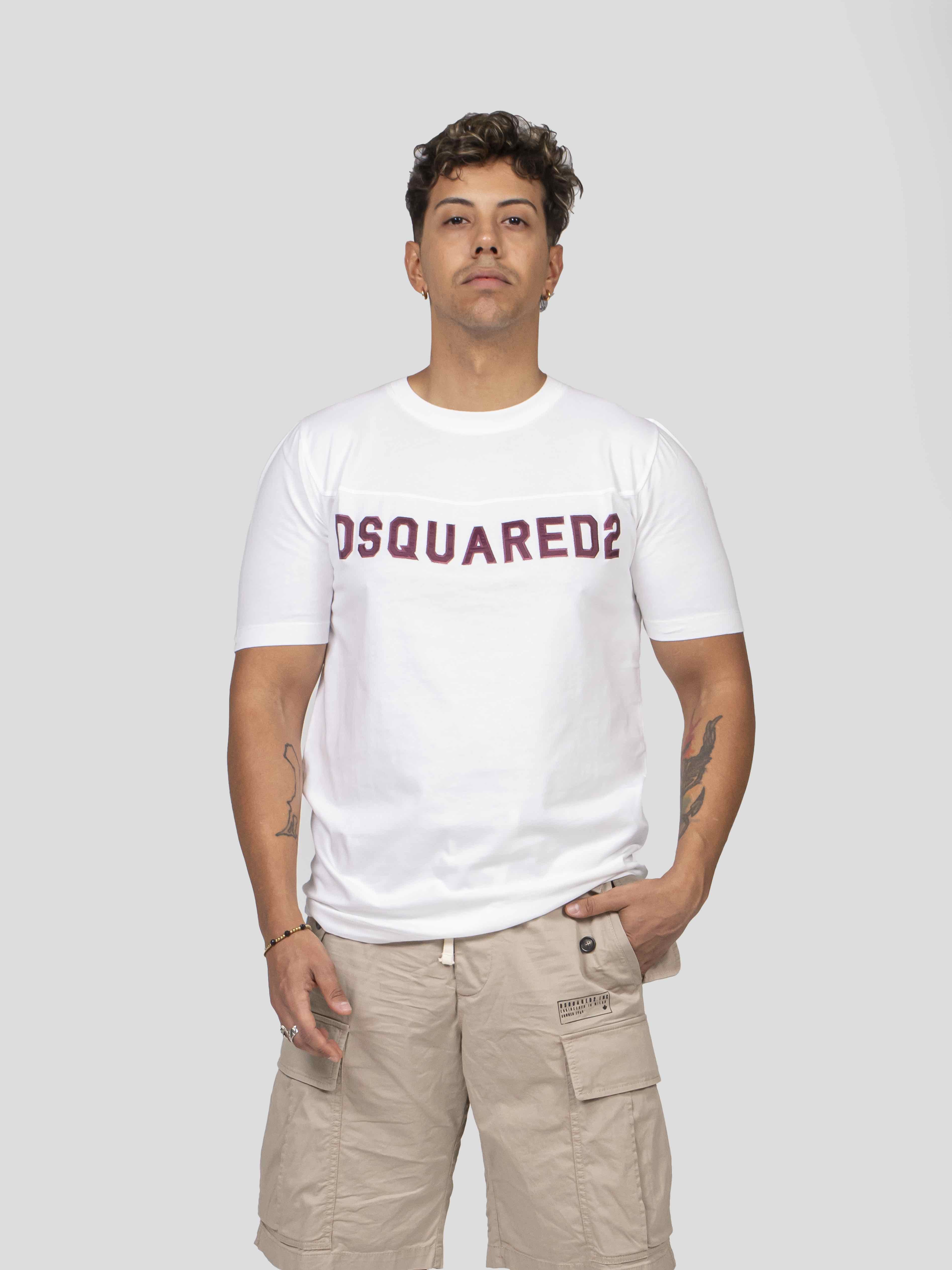 Dsquared2 T-shirt Cool Football Fit 100 WHITE