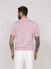 Paolo Pecora T-shirt Girocollo In Seta 4283 ROSA