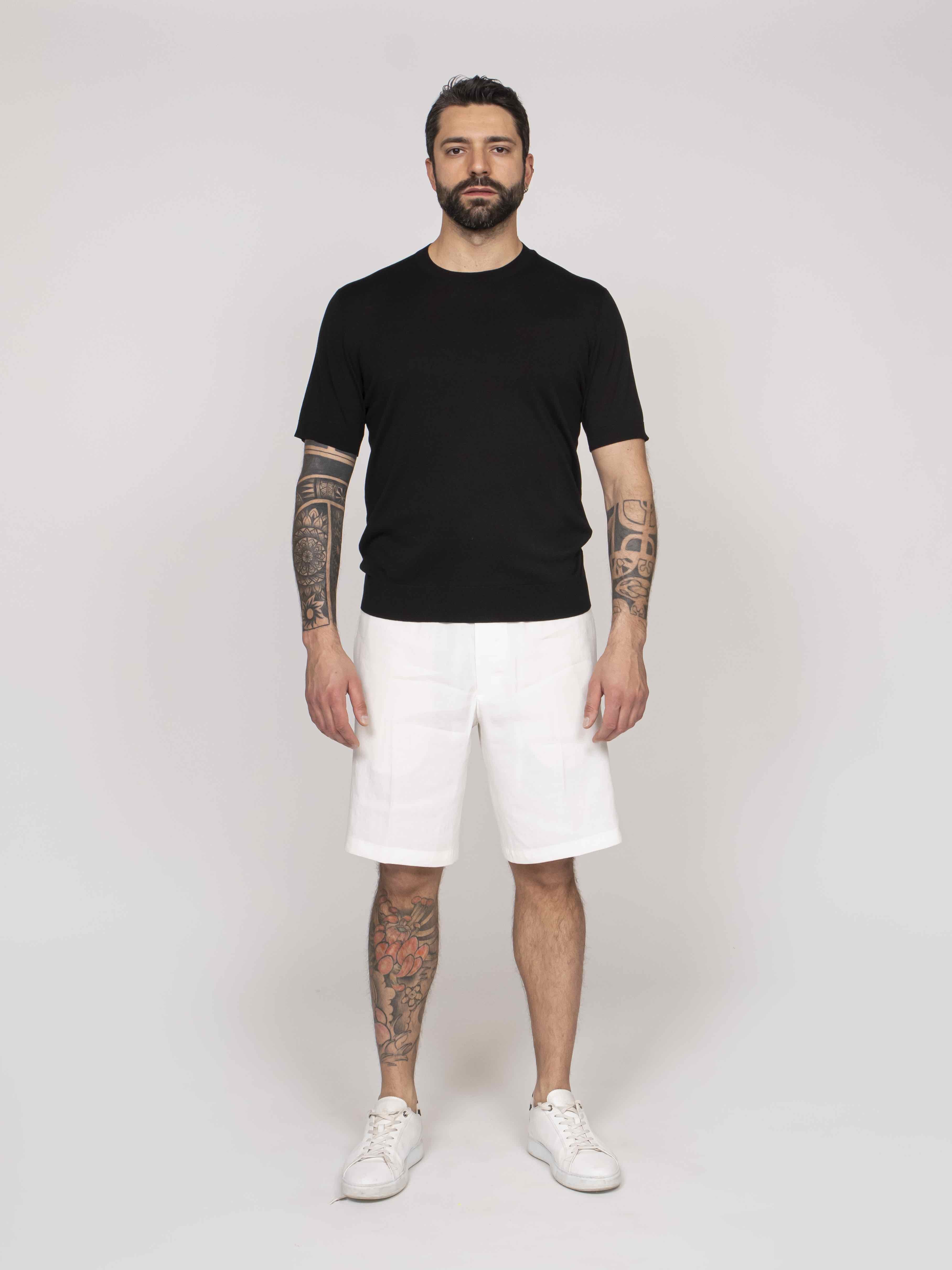 Paolo Pecora T-shirt Girocollo In Seta 9000 NERO