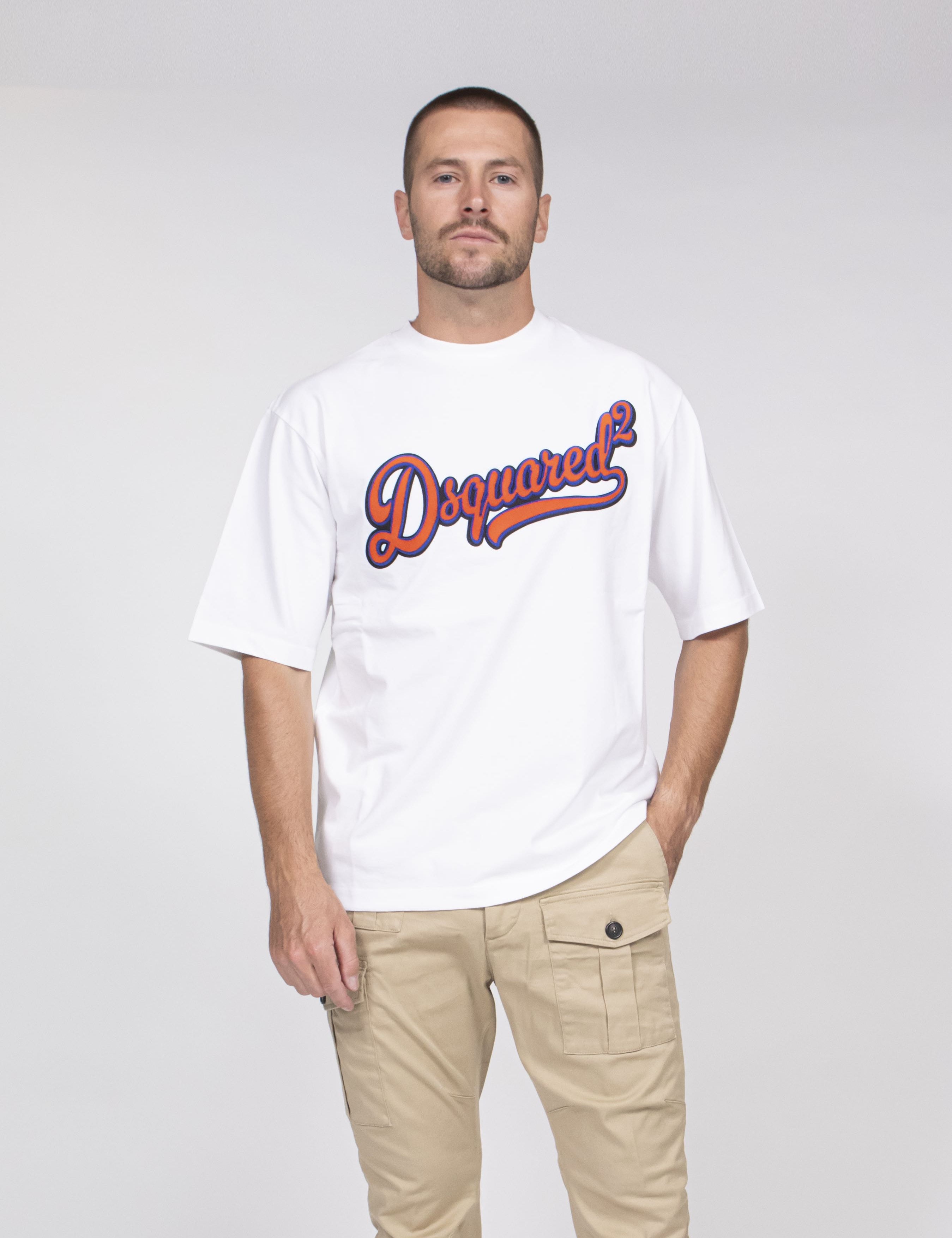 Dsquared2 T-shirt Loose Fit 100 WHITE