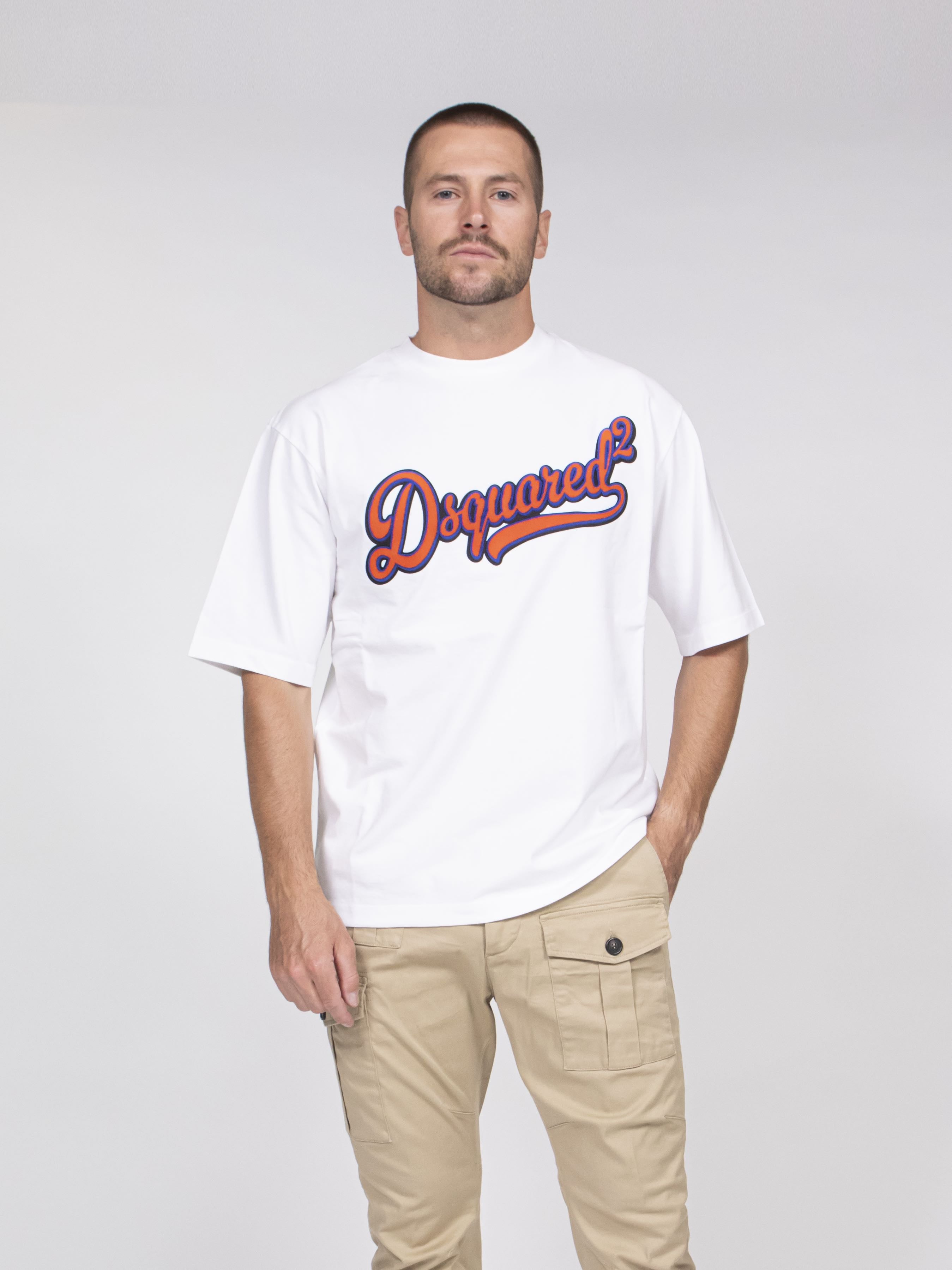Dsquared2 T-shirt Loose Fit 100 WHITE