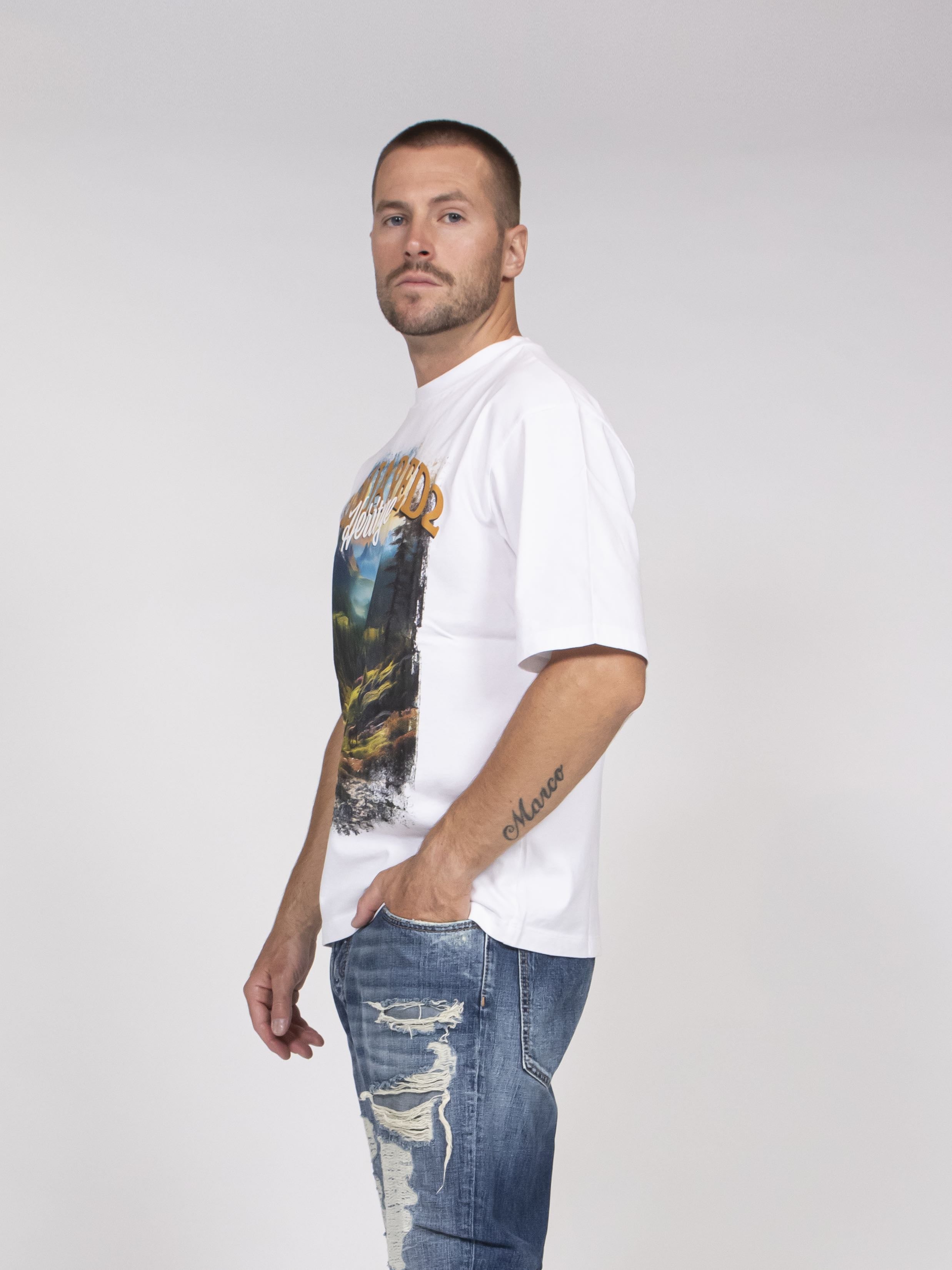 Dsquared2 T-shirt Loose Fit 100 WHITE
