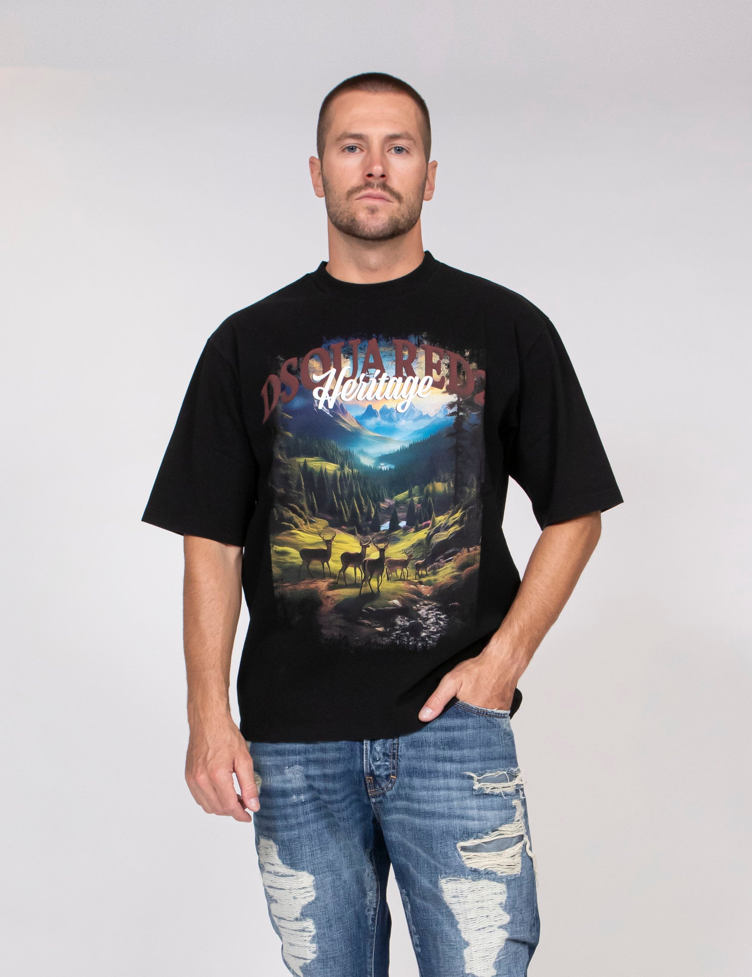 Dsquared2 T-shirt Loose Fit 900 BLACK
