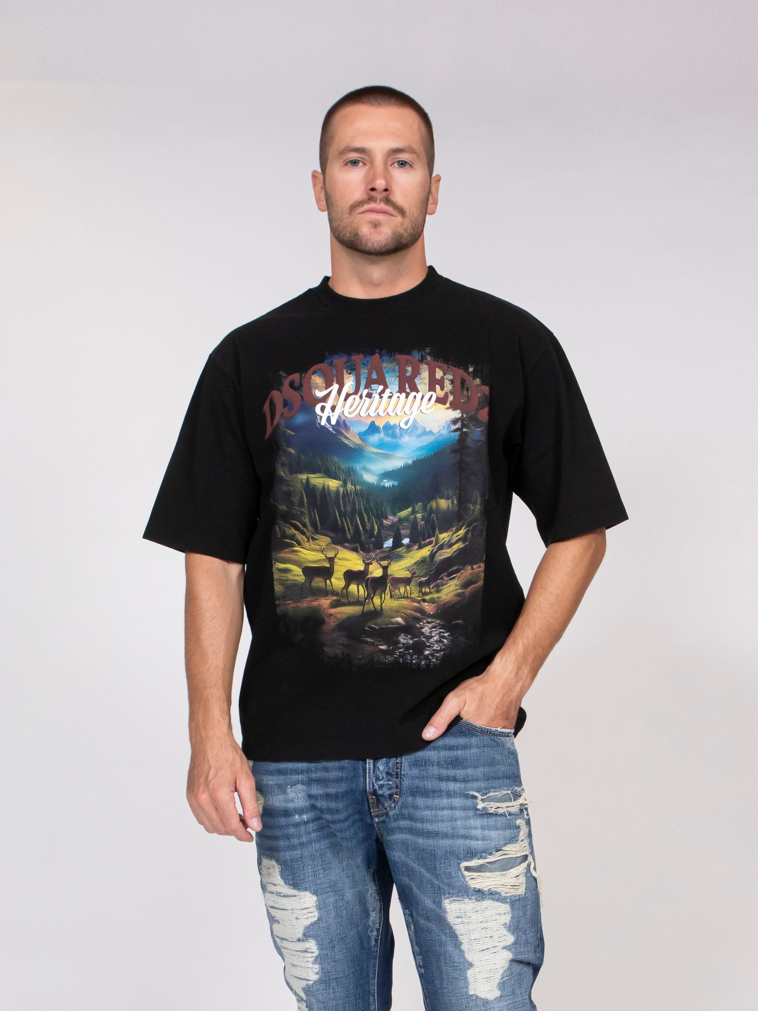 Dsquared2 T-shirt Loose Fit 900 BLACK