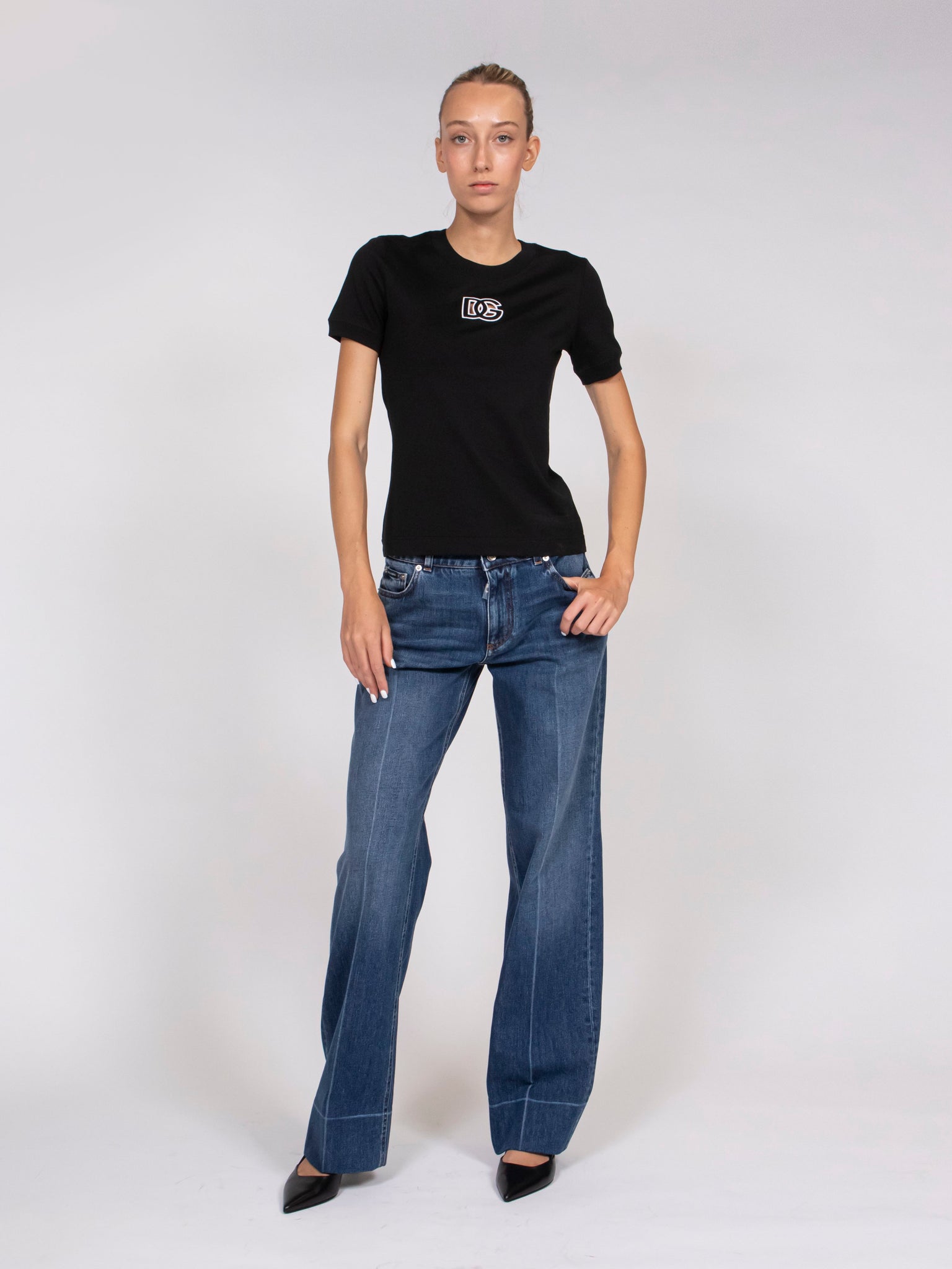 T-Shirt Donna In Puro Cotone Jersey - Nero - Taglia M - Basic Morbida E Comfortevole Per Ogni Giorno