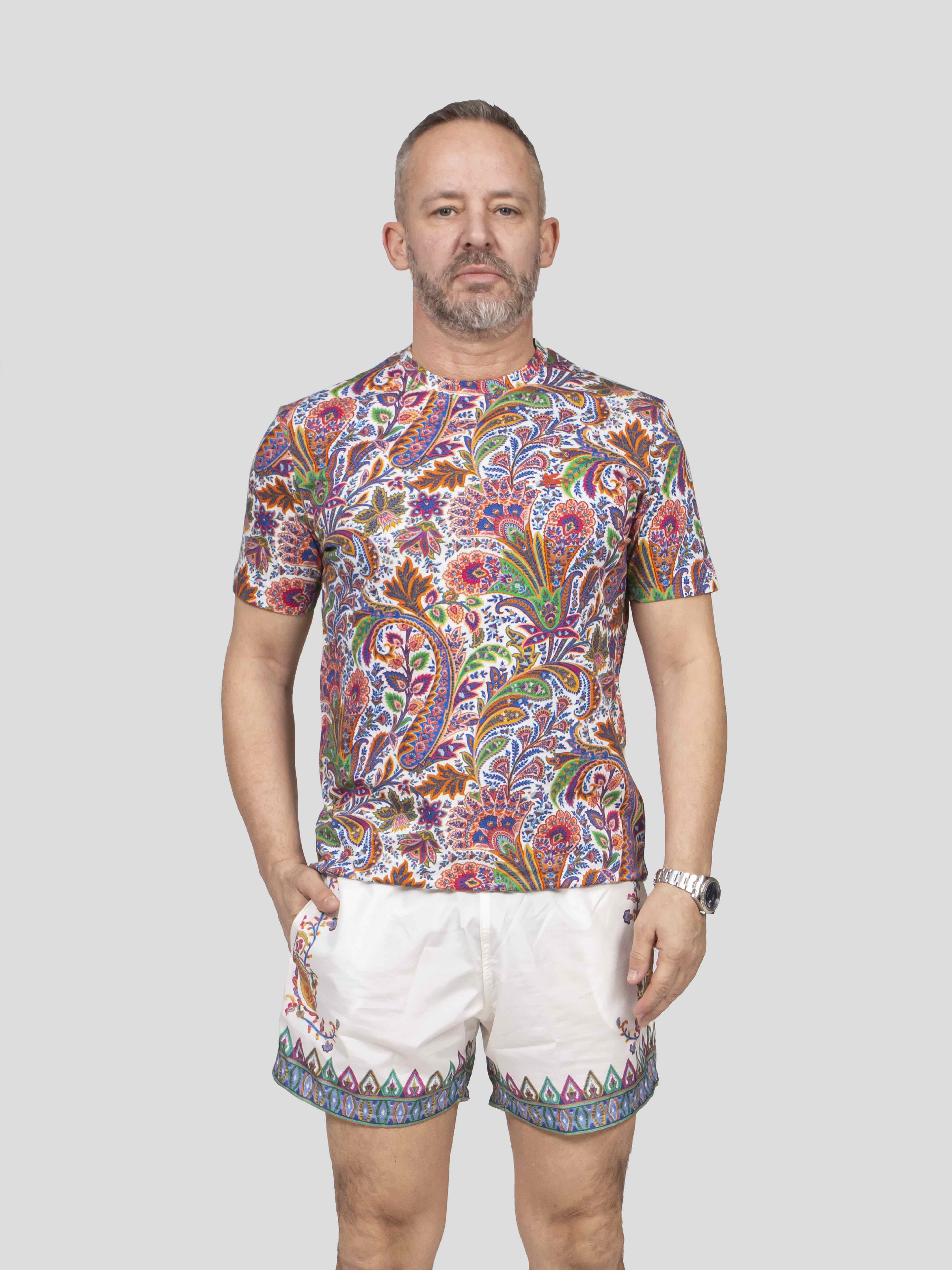 Etro T-shirt Roma X0800 F.DO BIANCO