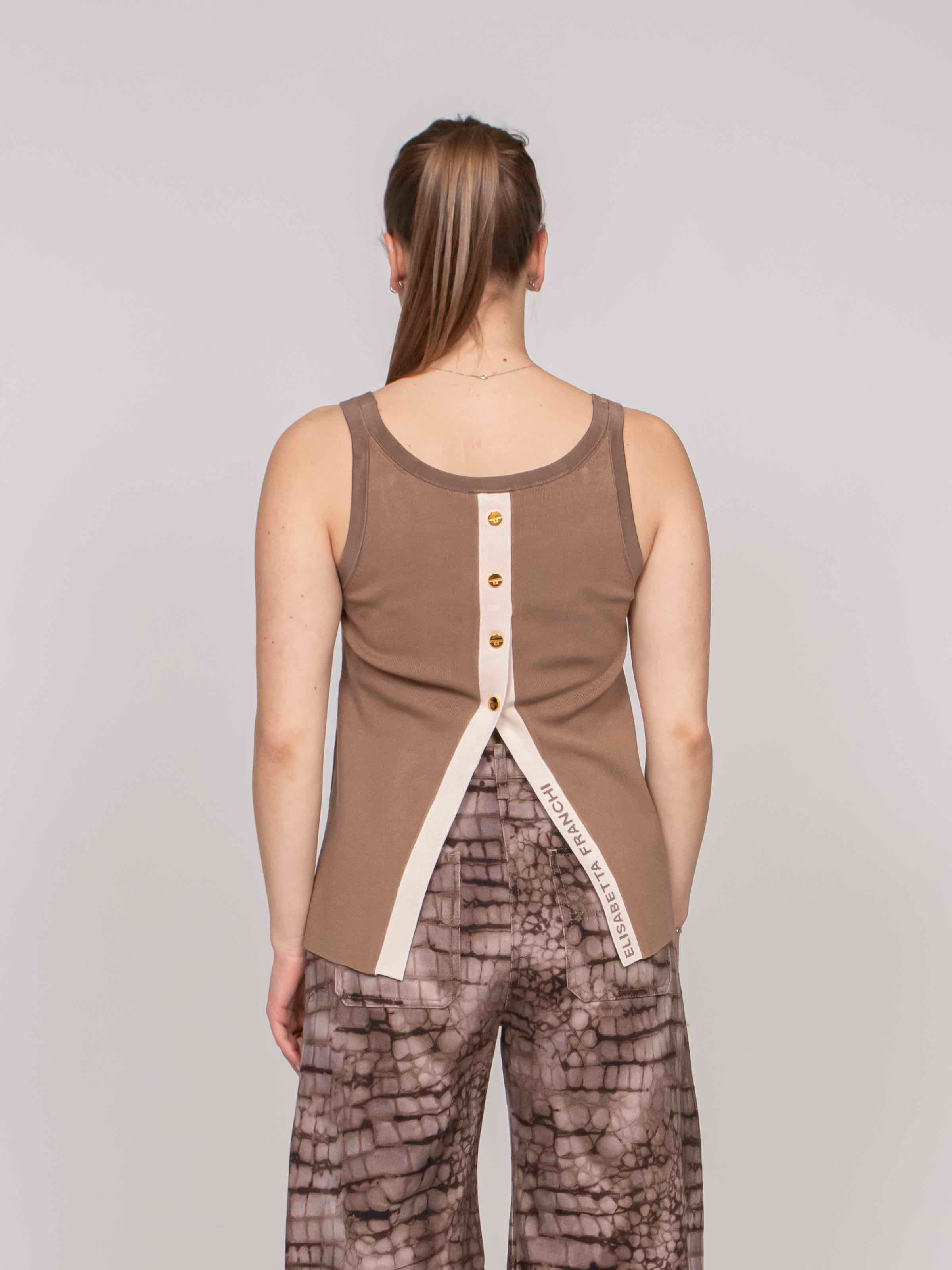 Elisabetta Franchi Top 727 ARGILLA/BURRO