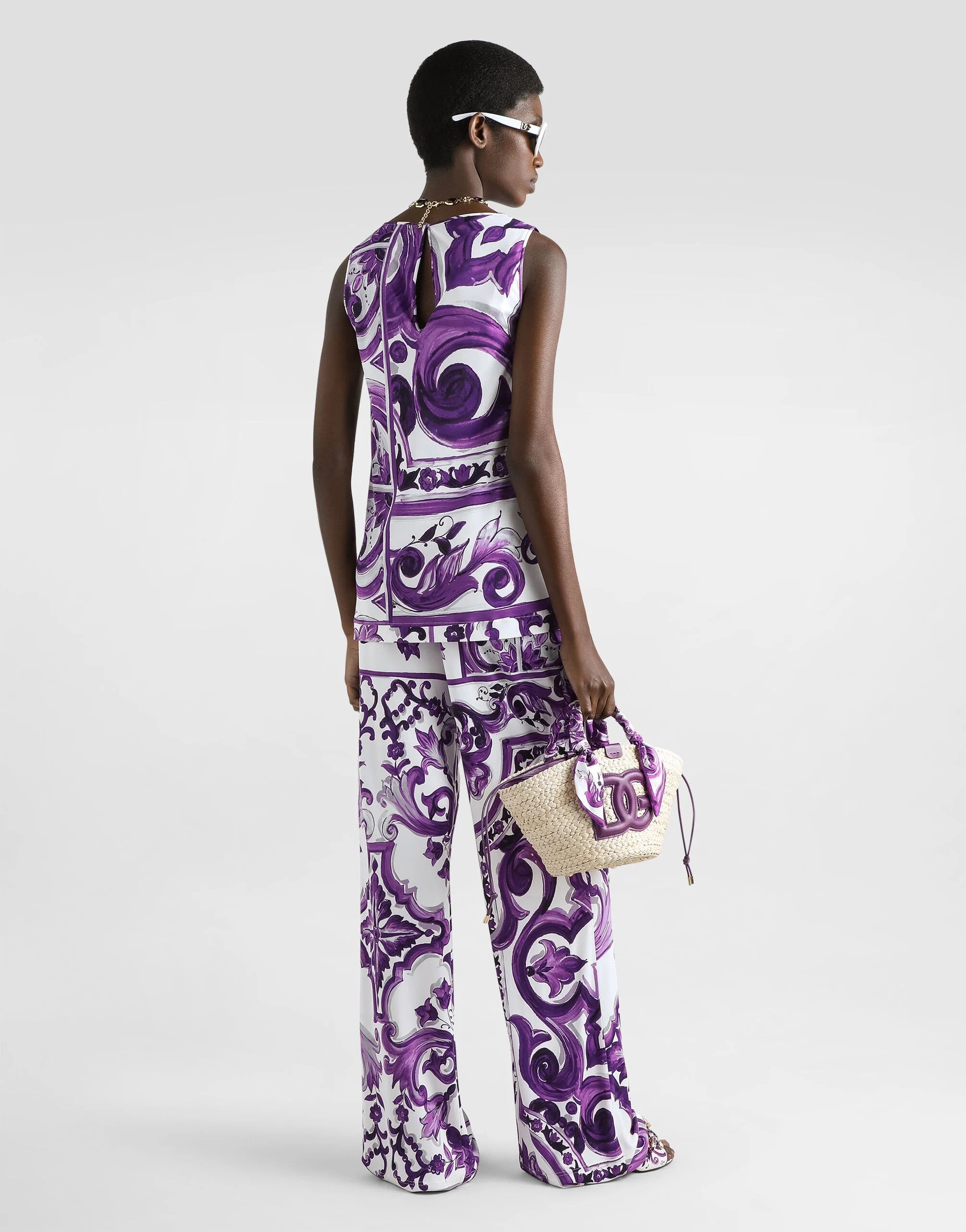 Dolce & Gabbana Top IP3TN MIX MAIOLICA VIOLA