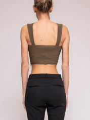 Pinko Top Voyager Lino Stretch X26 OLIVA MILITARE