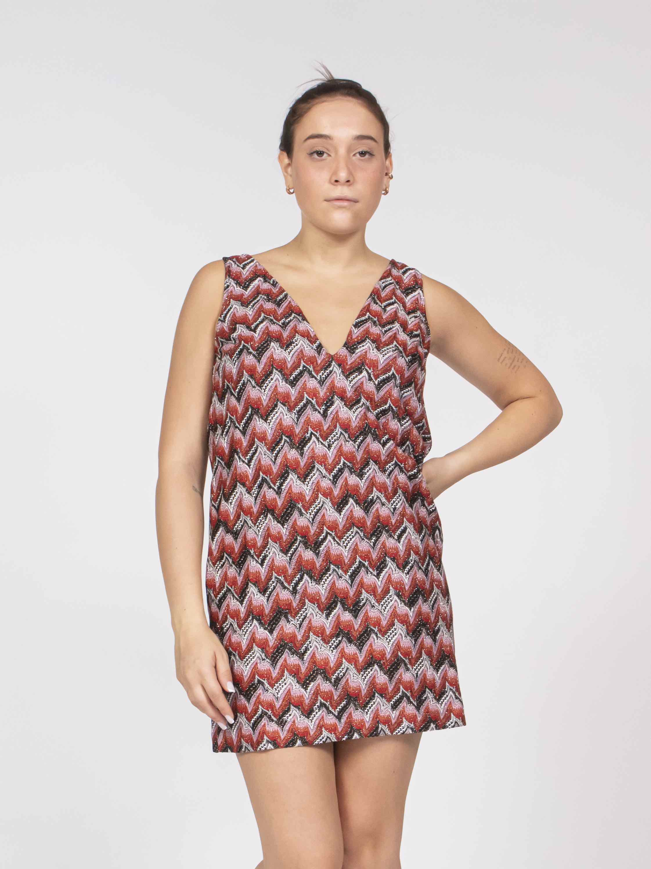 Missoni Vestito Corto Senza Maniche S4175  RED BLACK